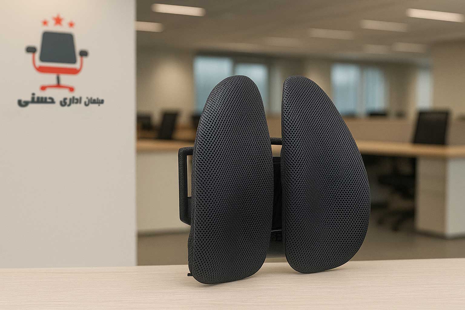 پشتی طبی صندلی مبلمان اداری حسنی در محیط کاری