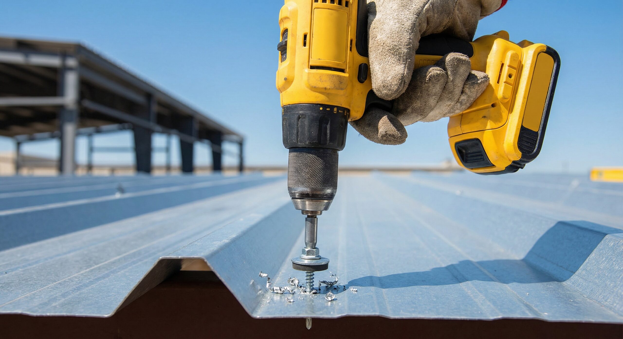 نصب سریع سقف شیروانی با پیچ سرمته ای مته قوی و ضد زنگ