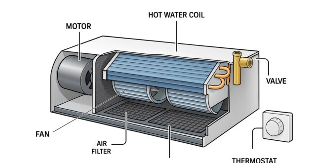 فن کویل سقفی از چه اجزایی تشکیل شده است؟